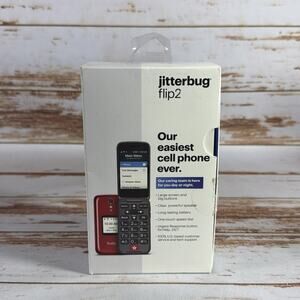 Lively Red Jitterbug Flip2 Flip Cell Phone PLUS TWO DOCK BASES & CHARGERS